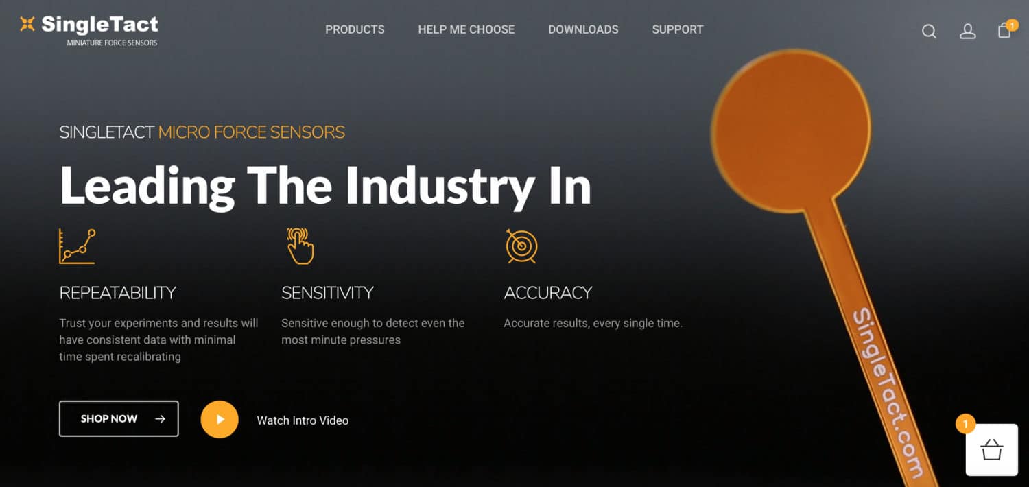 SingleTact force sensors e-commerce website