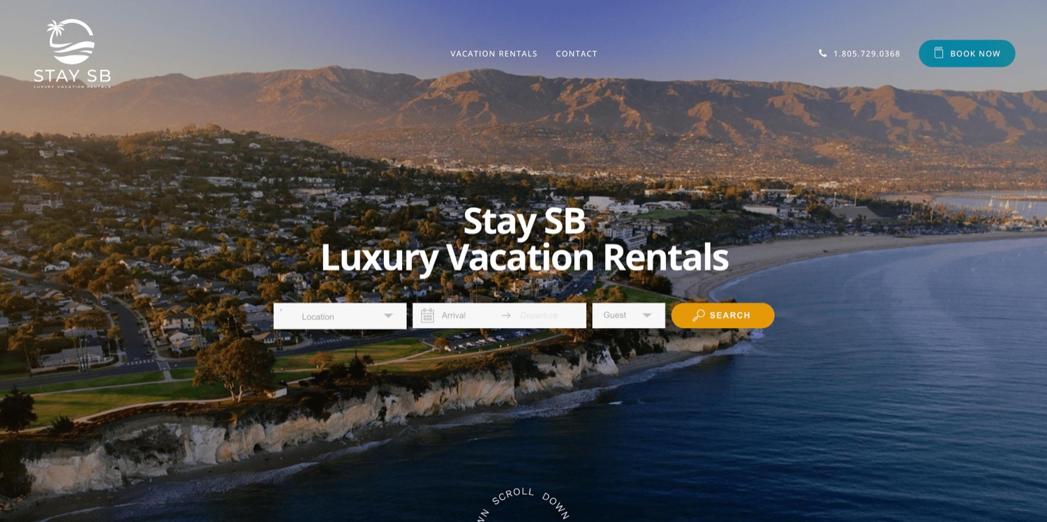 Stay In SB vacation rentals website